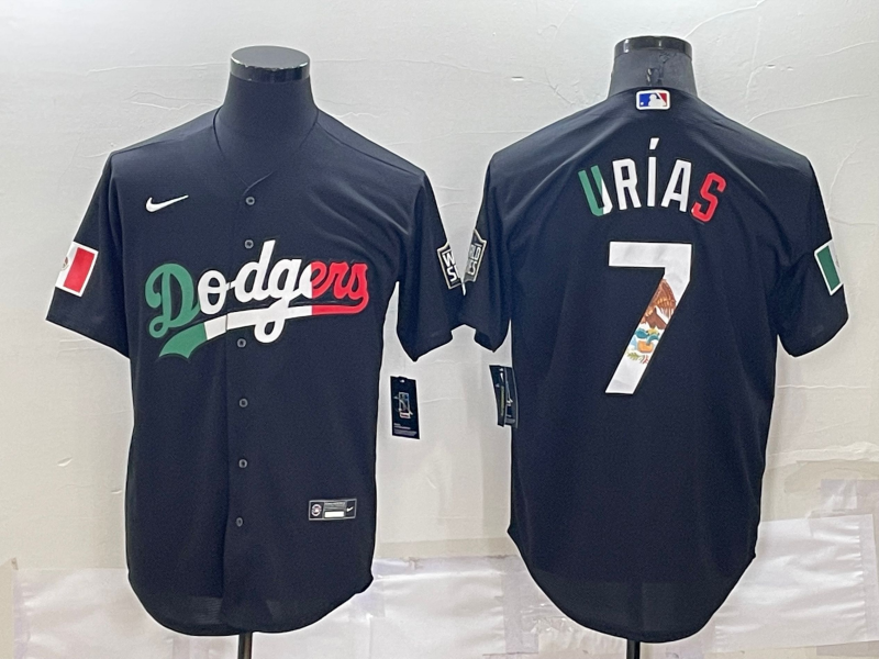 Men's Los Angeles Dodgers Julio Urias #7 Black Stitched Baseball Jersey1 baseball jersey product view 1