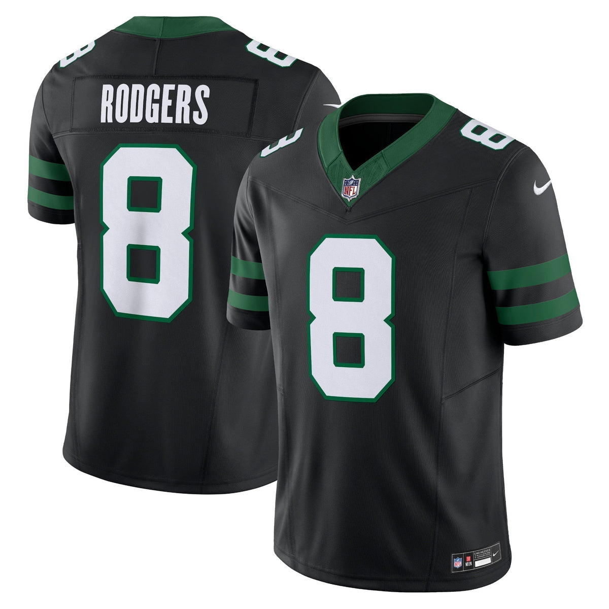 Aaron Rodgers New York Jets Nike Alternate Vapor F.U.S.E. Limited Jersey - Legacy Black football jersey product view 1