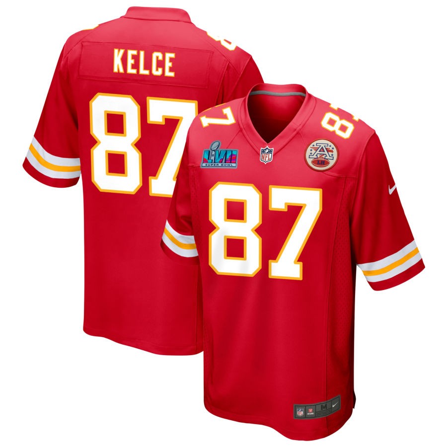 Travis Kelce Kansas City Chiefs Nike Super Bowl LVII Game Jersey - Red football jersey product view 1