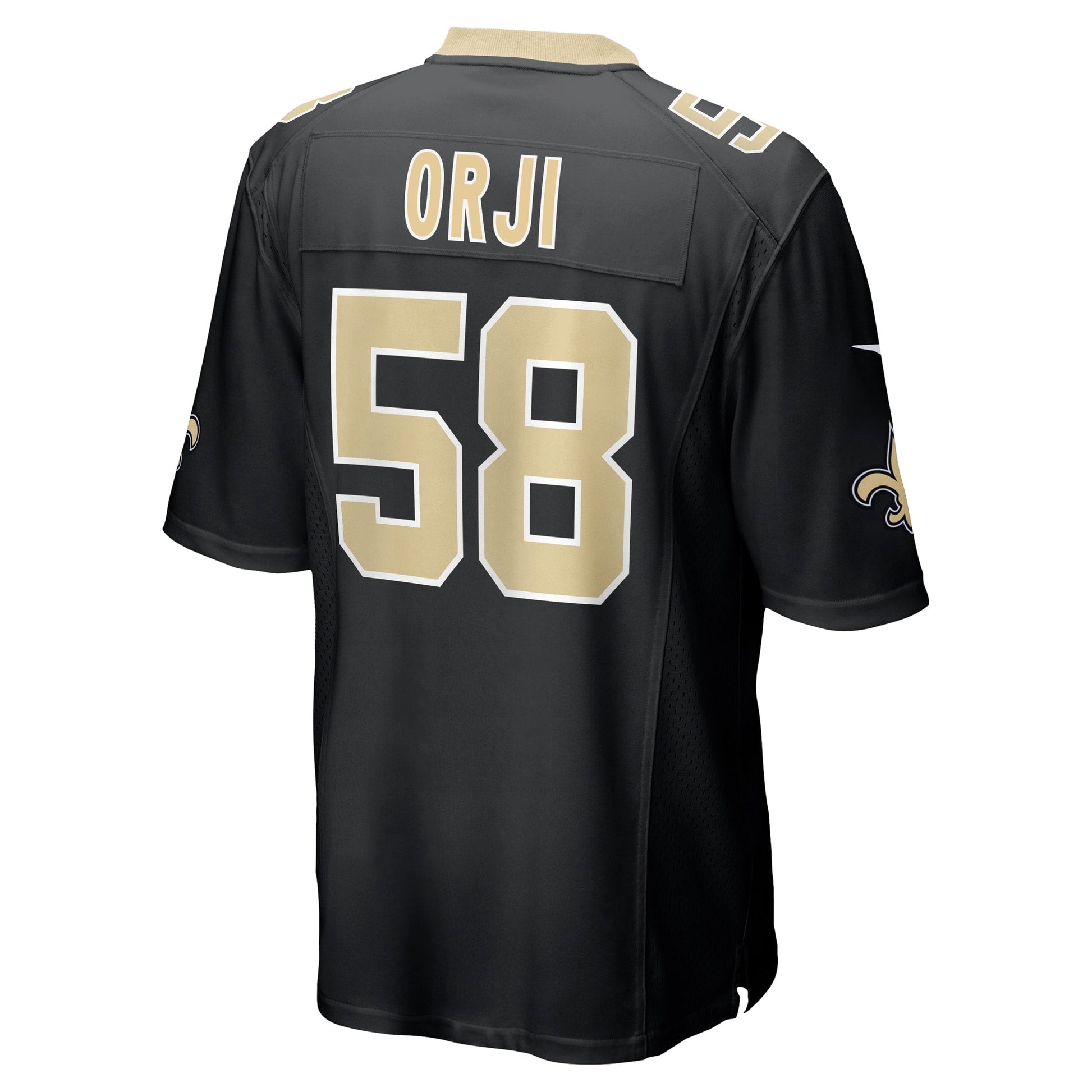 Anfernee Orji New Orleans Saints Nike Team Game Jersey - Black football jersey product view 3