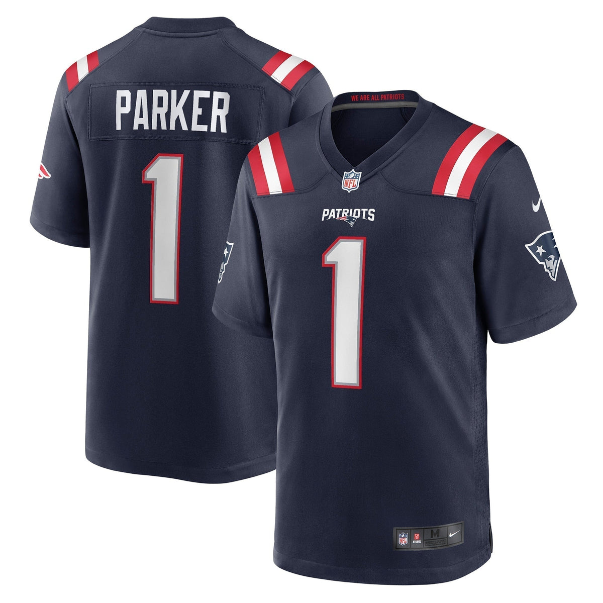 DeVante Parker New England Patriots Nike Game Jersey - Navy football jersey product view 1
