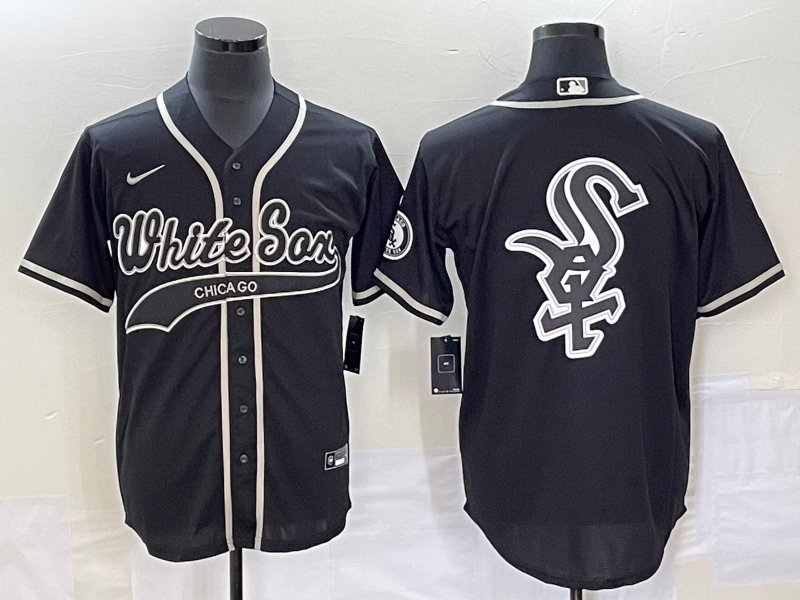Men's Chicago White Sox Black Replica Team Jersey1 Joint Edition baseball jersey product view 1