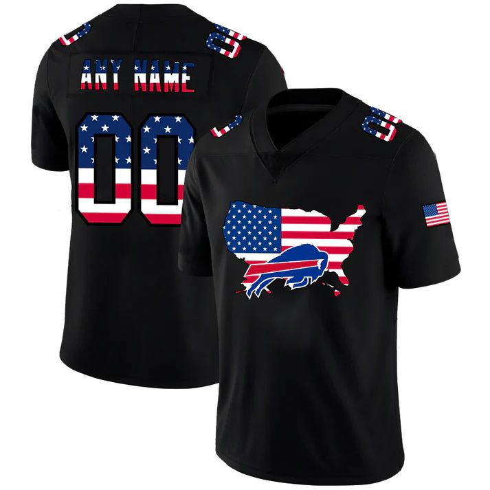 Custom1 Buffalo Bills Football Black Limited Fashion Flag Stitched Jersey1 Football Jerseys football jersey product view 1