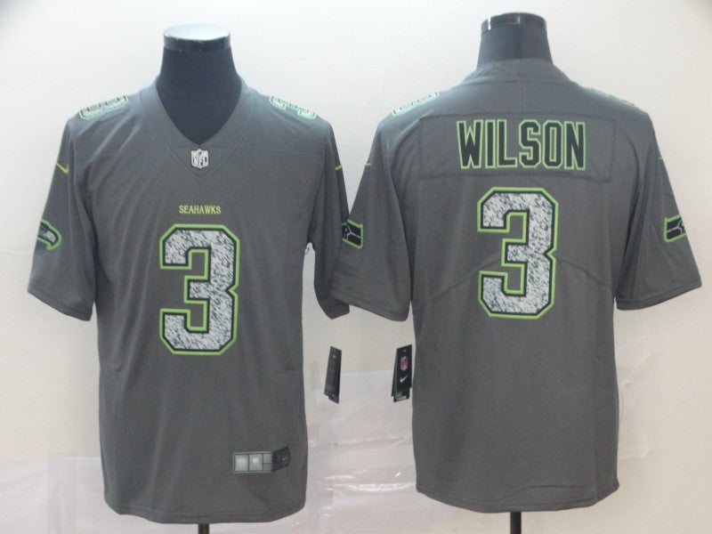 Men's Seattle Seahawks Russell Wilson #3 Gray Alternate Game Jersey1 football jersey product view 1