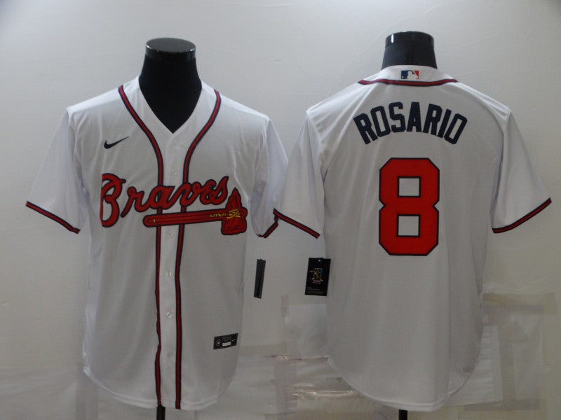 Men's Atlanta Braves Eddie Rosario #8 White Replica Jersey1 baseball jersey product view 1