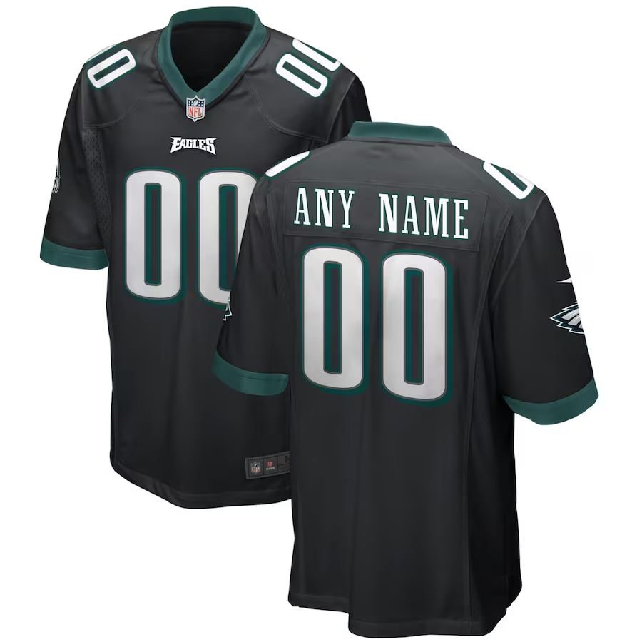 Custom1 Philadelphia Eagles Black Alternate Game Jersey1 football jersey product view 1