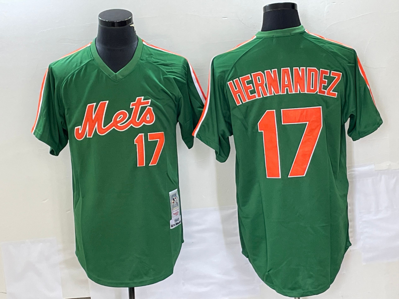 Men's New York Mets Keith Hernandez #17 Green Replica Team Jersey baseball jersey product view 1