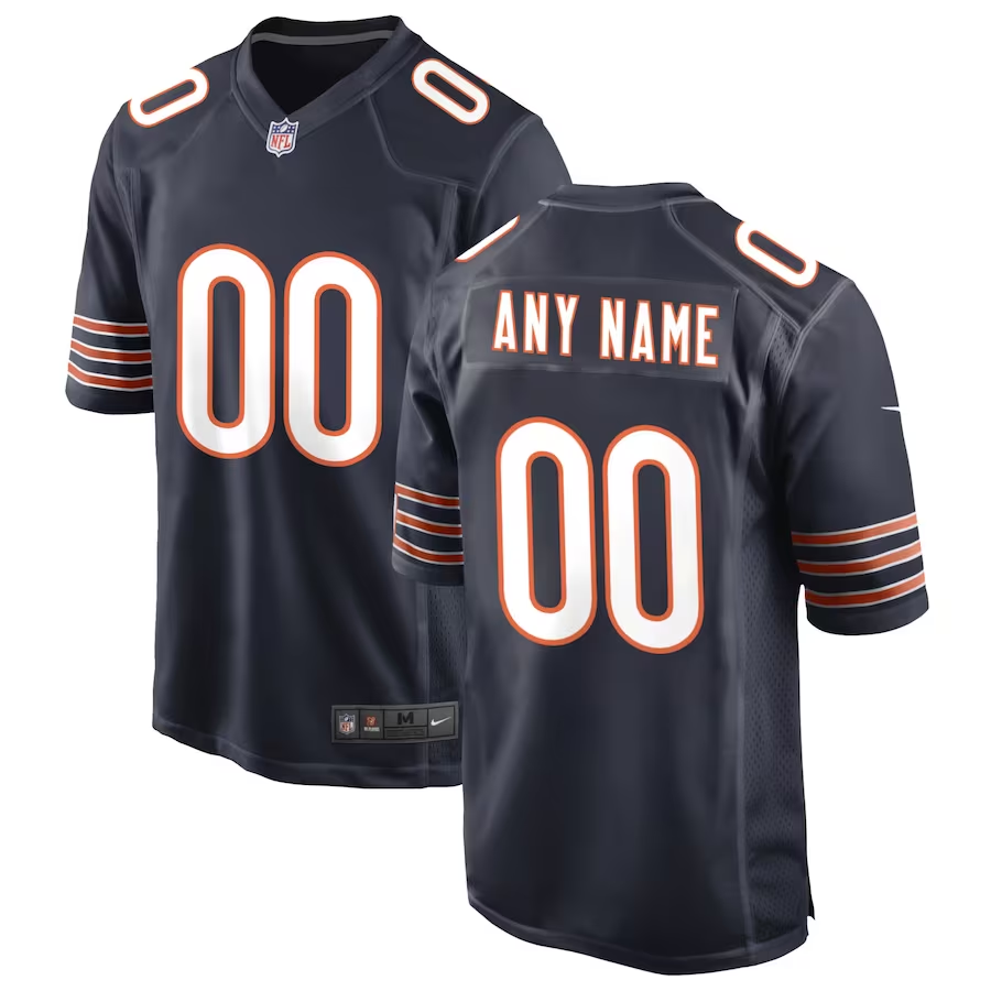 Custom1 Chicago Bears Navy Game Jersey1 football jersey product view 1