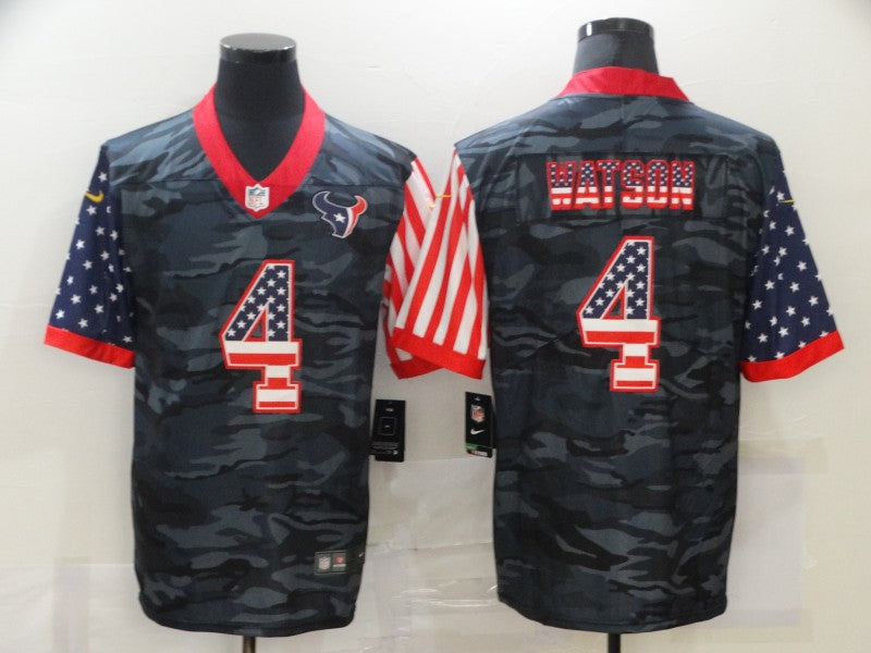 Men's Houston Texans Deshaun Watson #4 Gray Camouflage Game Player Jersey1 football jersey product view 1