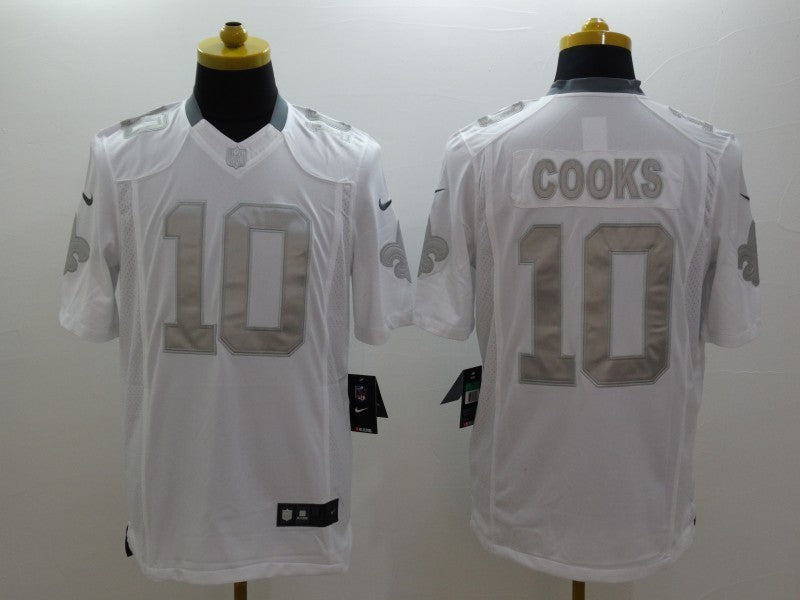 Men's New Orleans Saints Brandin Cooks #10 White Game Jersey1 football jersey product view 1
