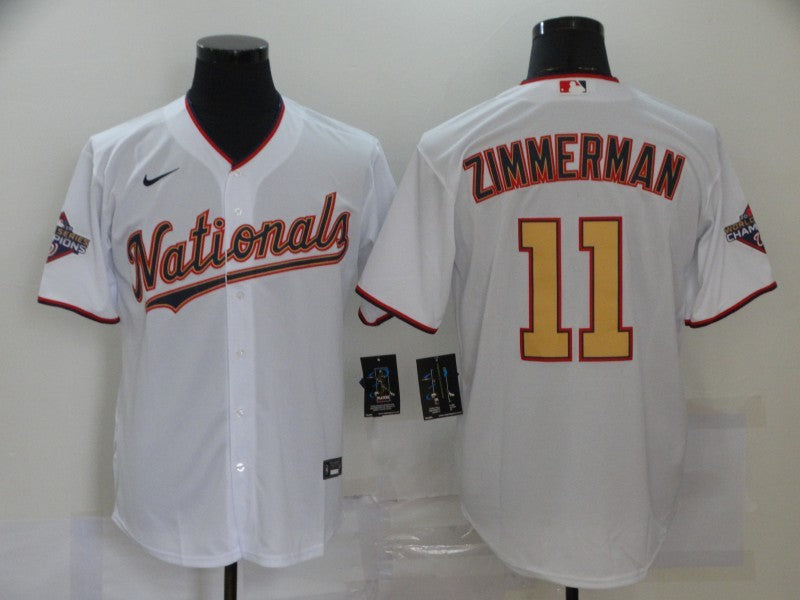 Men's Washington Nationals Ryan Zimmerman #11 White Replica Baseball Jersey1 baseball jersey product view 1