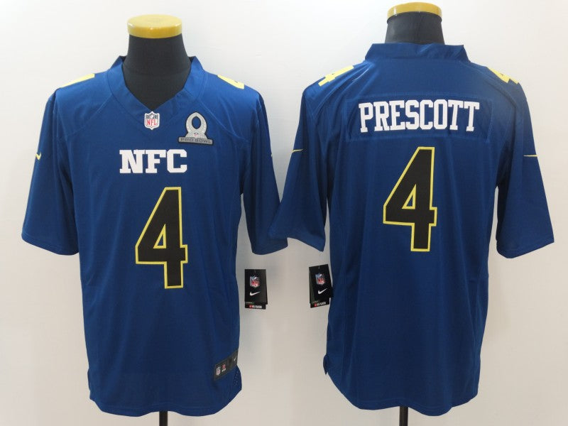 Men's Dallas Cowboys Dak Prescott #4 Blue Game Jersey1 football jersey product view 1