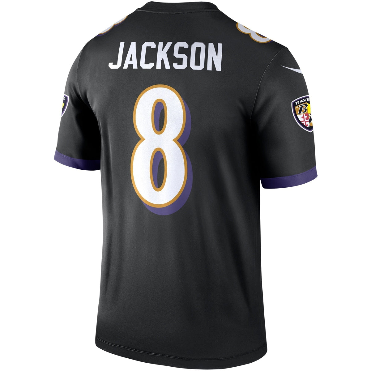 Lamar Jackson Baltimore Ravens Nike Legend Jersey - Black football jersey product view 3