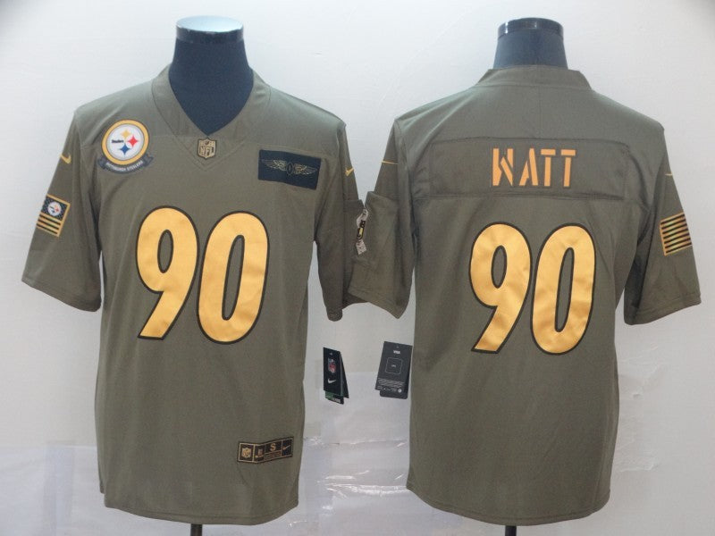 Men's Pittsburgh Steelers T.J. Watt #90 Brown Alternate Game Jersey1 football jersey product view 1