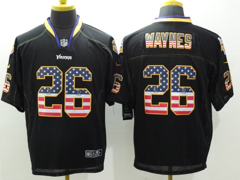 Men's Minnesota Vikings Trae Waynes #26 Black Game Jersey1 football jersey product view 1
