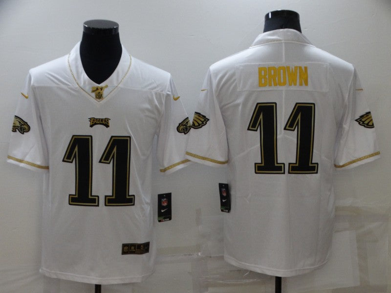 Men's Philadelphia Eagles A.J. Brown #11 White Player Game Jersey1 football jersey product view 1