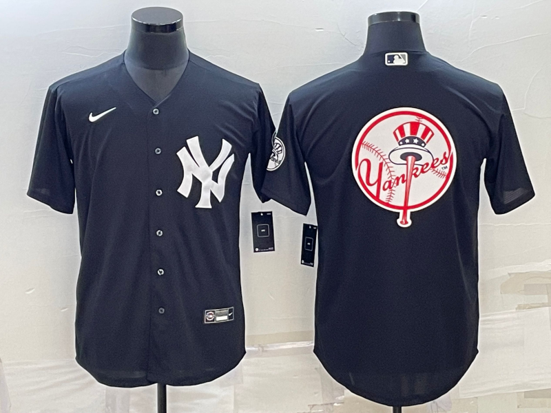 Men's New York Yankees Black Replica Team Jersey1 baseball jersey product view 1