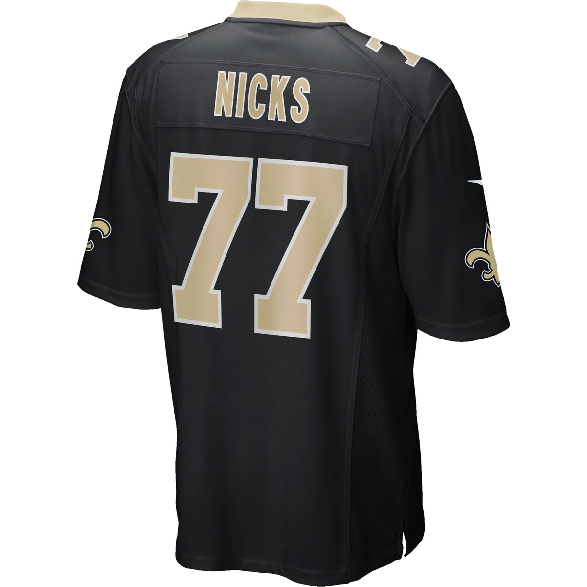 Carl Nicks New Orleans Saints Nike Game Retired Jersey - Black football jersey product view 3