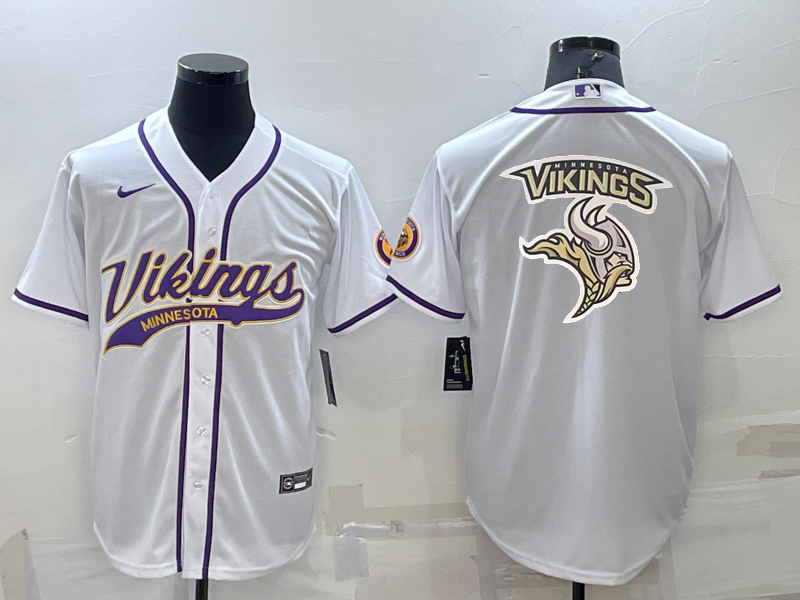Men's Minnesota Vikings White Game Jersey1 football jersey product view 1