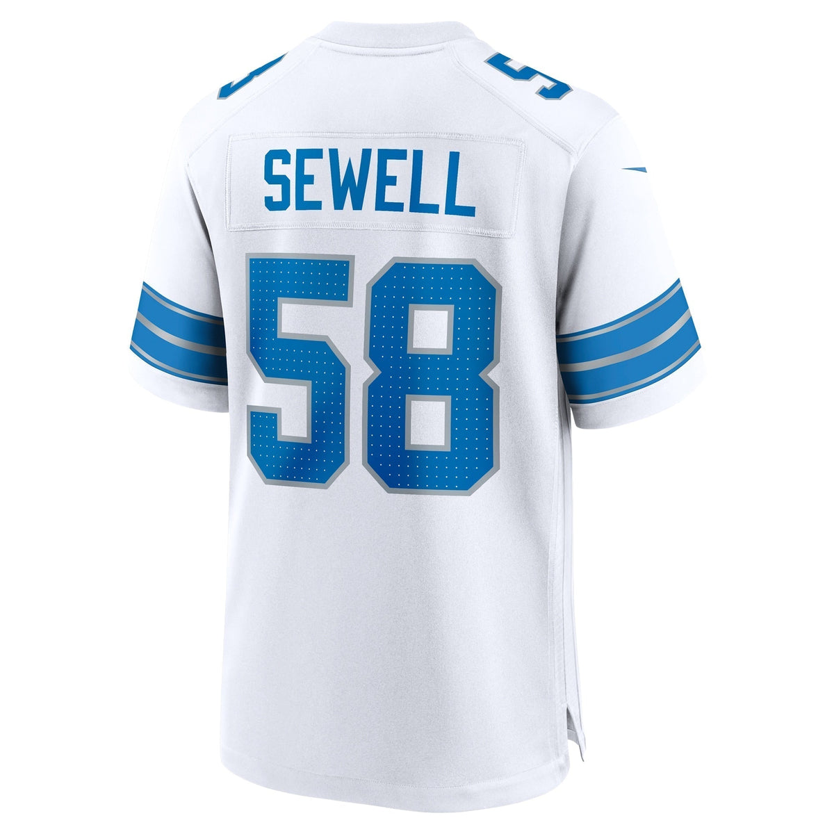 Penei Sewell Detroit Lions Nike Game Jersey - White football jersey product view 3