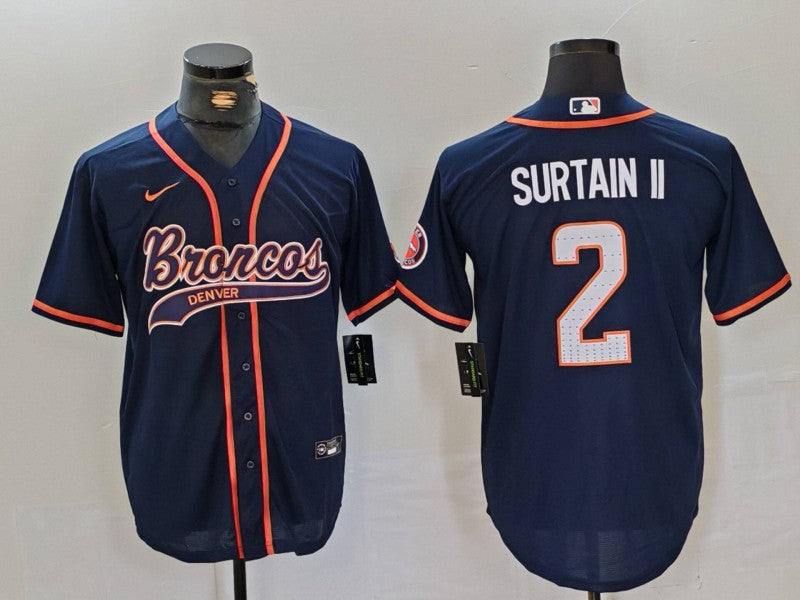 Men's Denver Broncos Patrick Surtain II #2 Navy Player Jersey1 football jersey product view 1