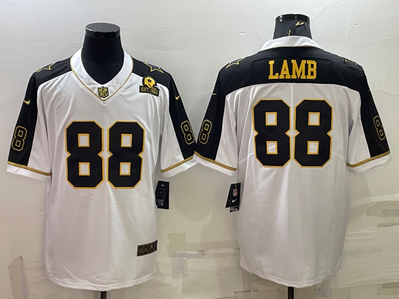Men's Dallas Cowboys CeeDee Lamb #88 White Player Jersey1 football jersey product view 1