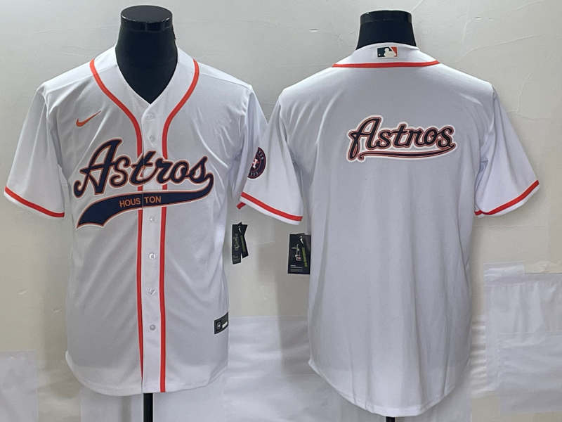 Men's Houston Astros White Replica Team Jersey Joint Edition baseball jersey product view 1