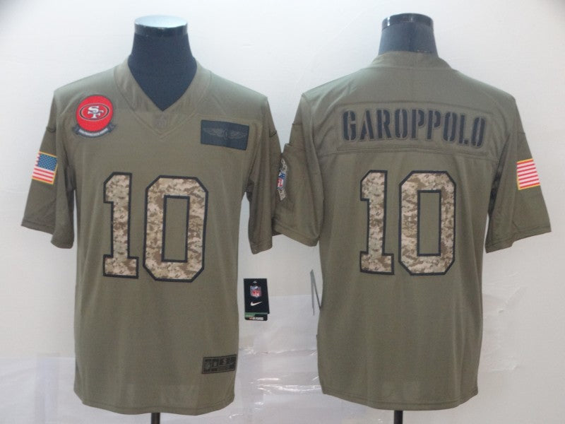 Men's San Francisco 49ers Jimmy Garoppolo #10 Brown Game Player Jersey1 football jersey product view 1