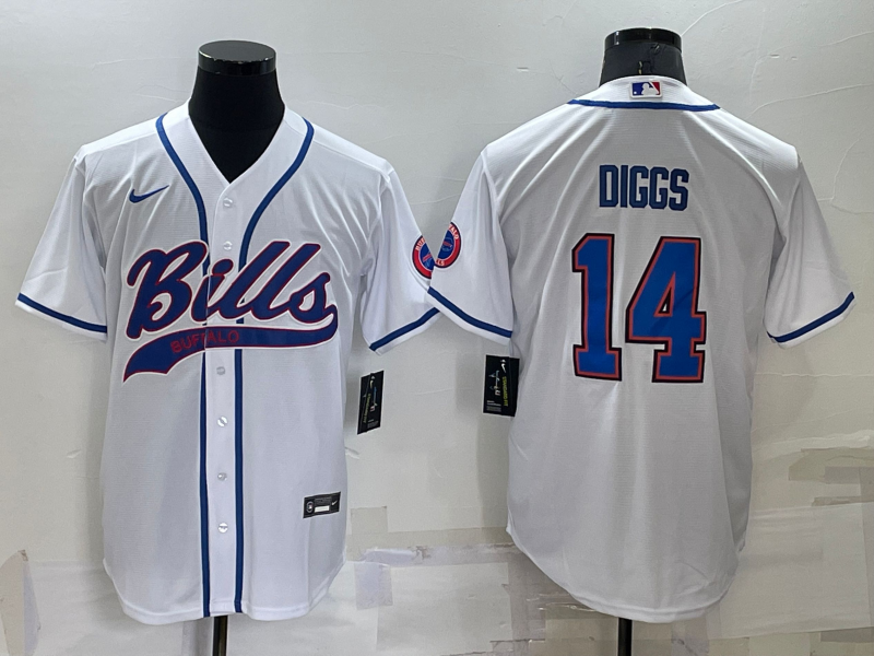 Men's Buffalo Bills Stefon Diggs #14 White Game Jersey1 Joint Edition football jersey product view 1