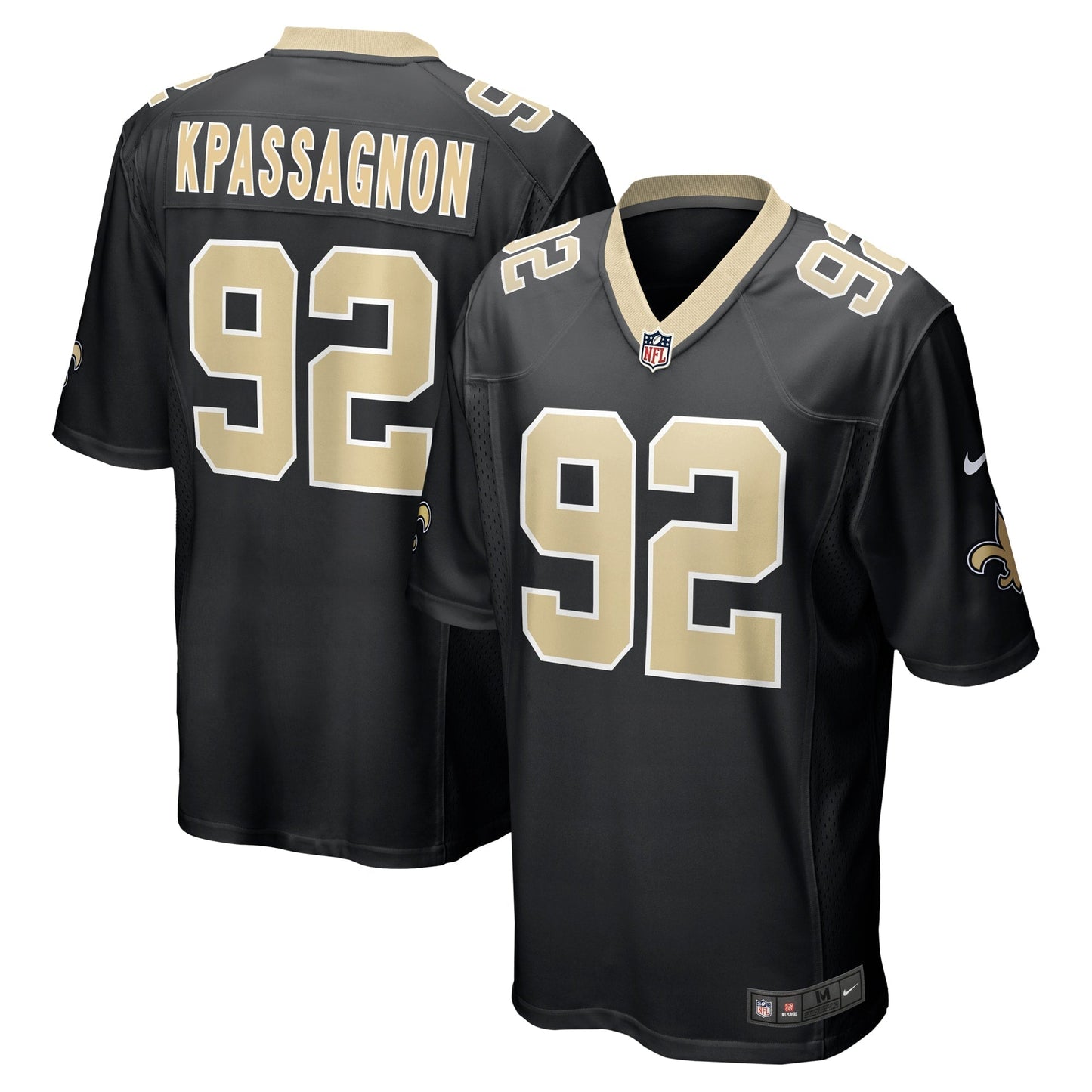 Tanoh Kpassagnon New Orleans Saints Nike Game Jersey - Black football jersey product view 1
