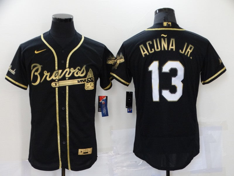 Men's Atlanta Braves Ronald Acuna Jr. #13 Black Stitched Player Jersey baseball jersey product view 1