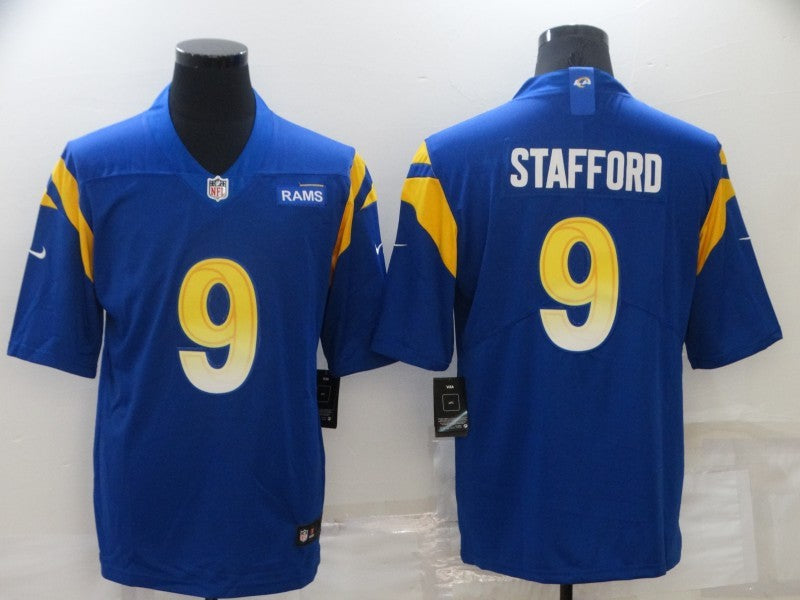 Men's Los Angeles Rams Matthew Stafford #9 Blue Vapor Limited Jersey1 football jersey product view 1