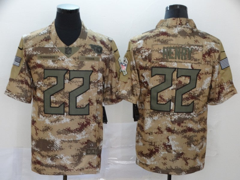 Men's Tennessee Titans Derrick Henry #22 Camouflage Game Jersey1 football jersey product view 1