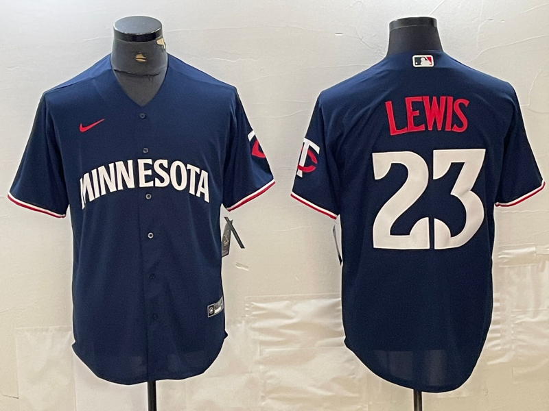 Men's Minnesota Twins Royce Lewis #23 Navy Alternate Replica Player Jersey1 baseball jersey product view 1
