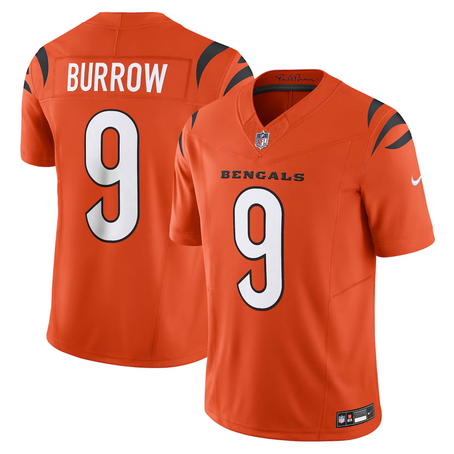 Cincinnati Bengals 9# Joe Burrow Vapor F.U.S.E. Limited Jersey football jersey product view 1