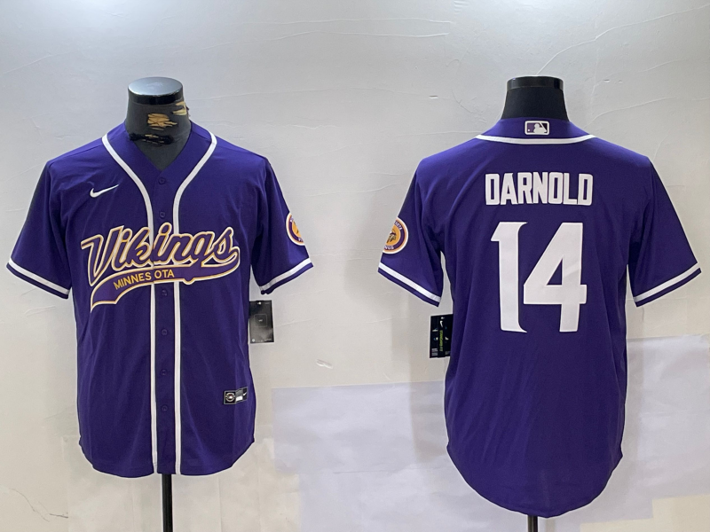 Men's Minnesota Vikings Sam Darnold #14 Purple Game Jersey1 football jersey product view 1
