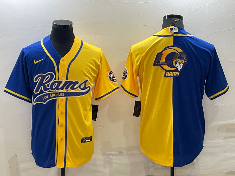 Men's Los Angeles Rams Blue/Yellow Game Jersey1 football jersey product view 1