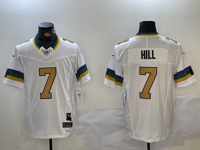 Men's New Orleans Saints Taysom Hill #7 White Fashion Game Jersey1 football jersey product view 1