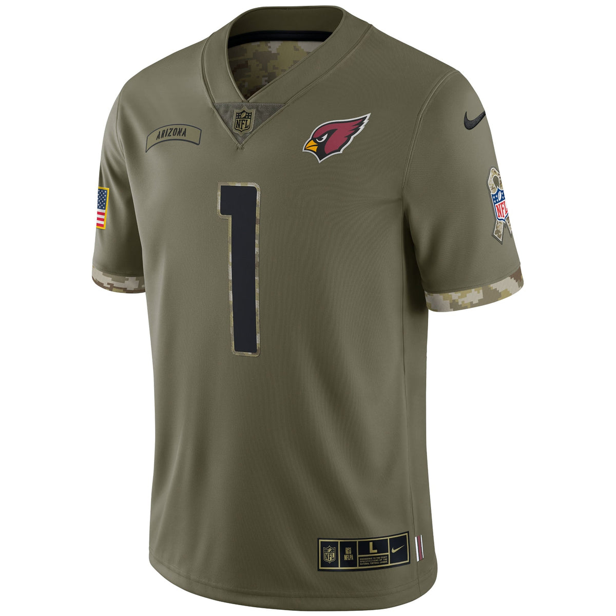 Kyler Murray Arizona Cardinals Nike Salute To Service Limited Jersey - Olive football jersey product view 2