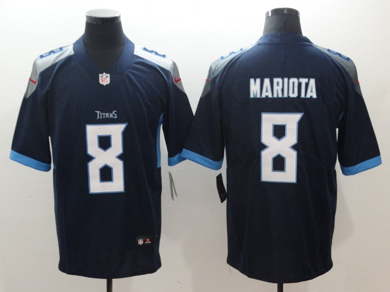 Men's Tennessee Titans Marcus Mariota #8 Navy Game Jersey1 football jersey product view 1