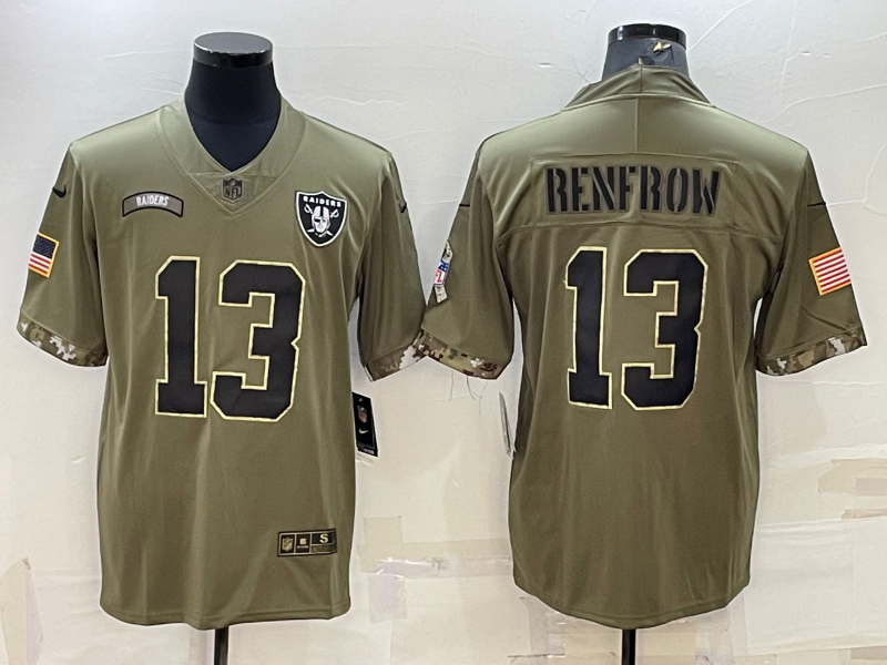 Men's Las Vegas Raiders Hunter Renfrow #13 Olive 2022 Salute To Service Limited Jersey2 football jersey product view 1