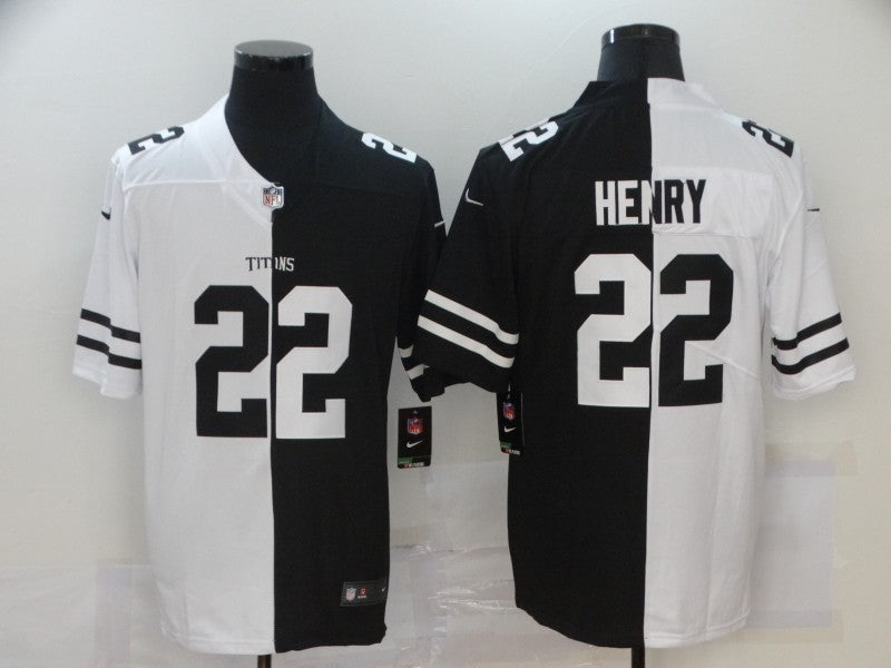 Men's Tennessee Titans Derrick Henry #22 Black/White Game Jersey1 football jersey product view 1