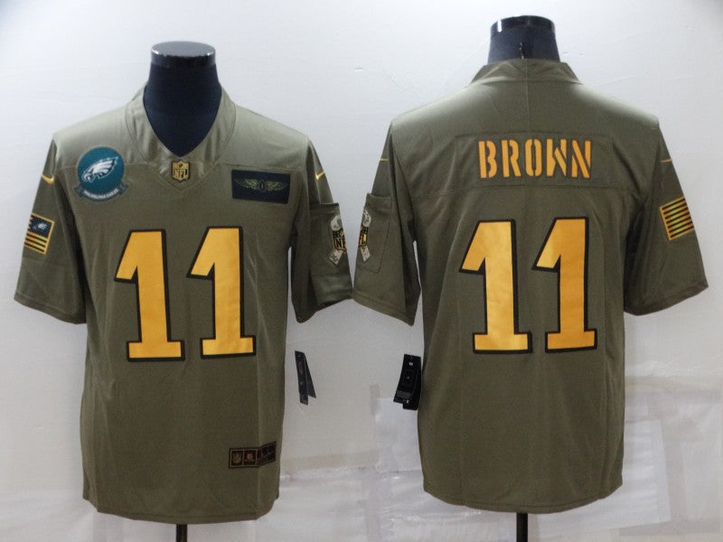 Men's Philadelphia Eagles A.J. Brown #11 Brown Player Jersey1 football jersey product view 1