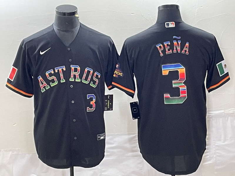 Men's Houston Astros Jeremy Pena #3 Black Replica Baseball Jersey1 baseball jersey product view 1