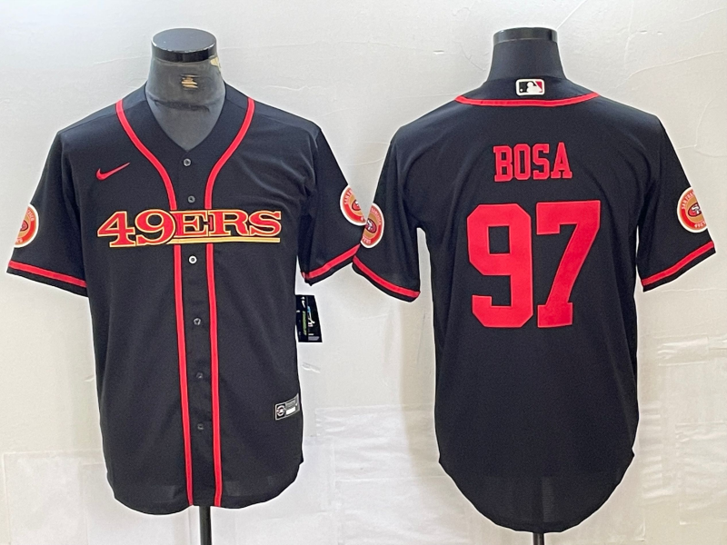 Men's San Francisco 49ers Nick Bosa #97 Black Joint Edition Player Jersey1 football jersey product view 1