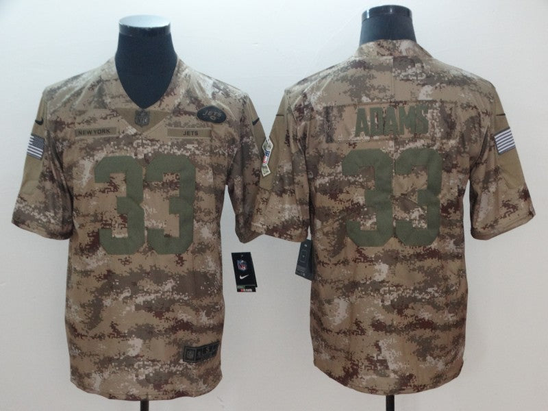 Men's New York Jets Jamal Adams #33 Camouflage Game Jersey1 football jersey product view 1
