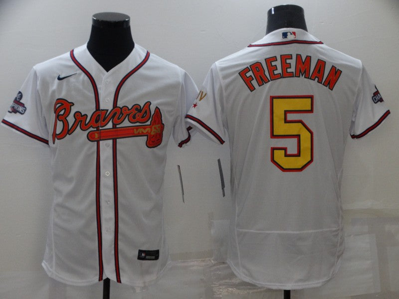 Men's Atlanta Braves Freedie Freeman #5 White Player Jersey1 Champion Edition baseball jersey product view 1