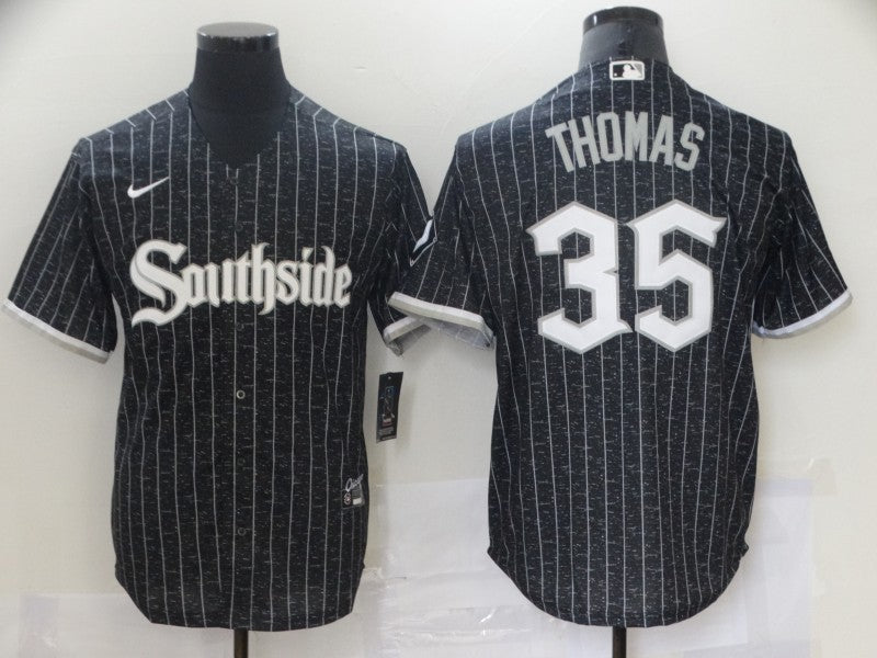 Men's Chicago White Sox Frank Thomas #35 Black Stitched Jersey baseball jersey product view 1