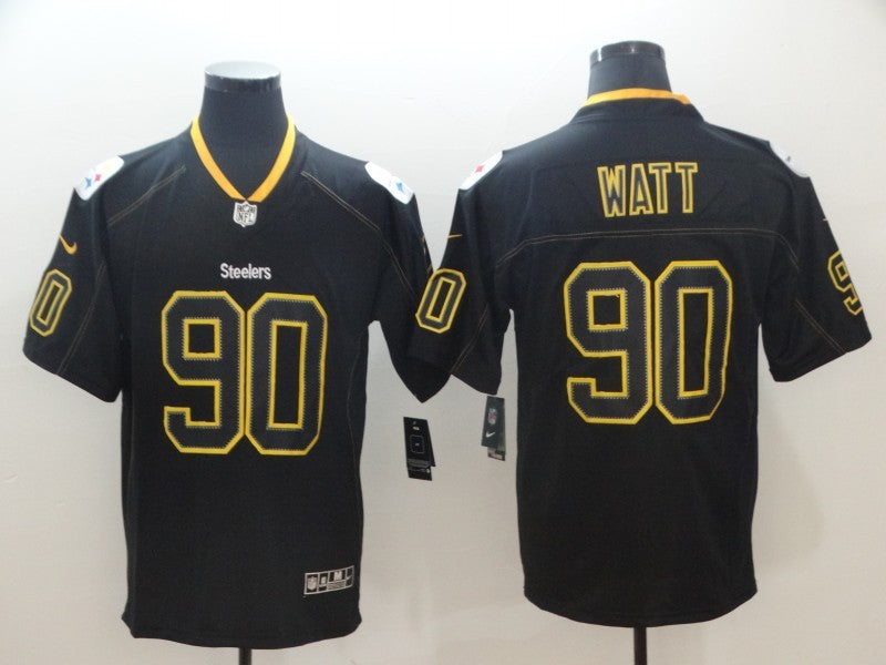 Men's Pittsburgh Steelers T.J. Watt #90 Black Alternate Game Jersey1 football jersey product view 1