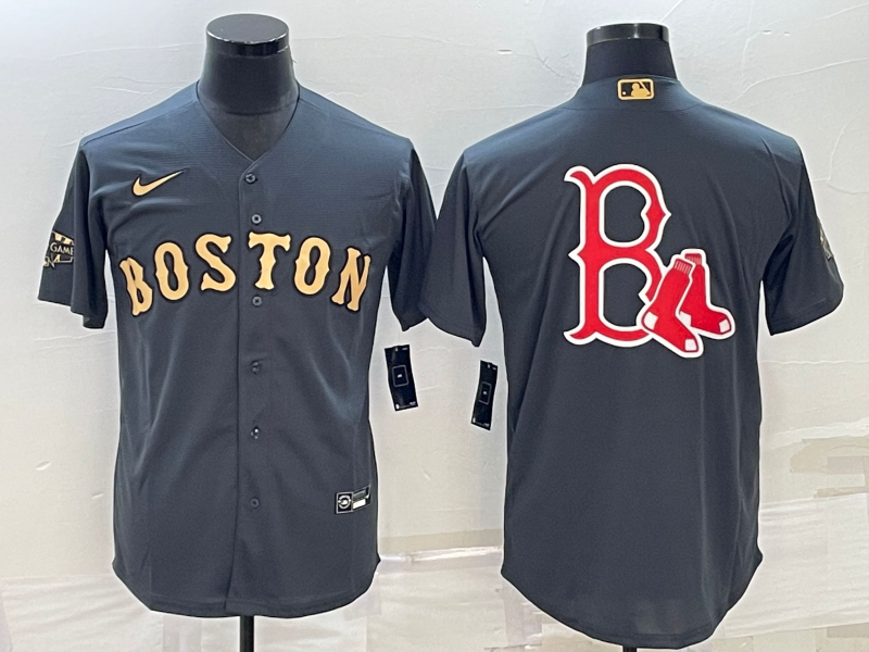 Men's Boston Red Sox Gray Replica Team Jersey baseball jersey product view 1